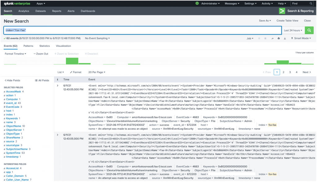 Before starting a search, first verify that events are being delivered to the Splunk HEC